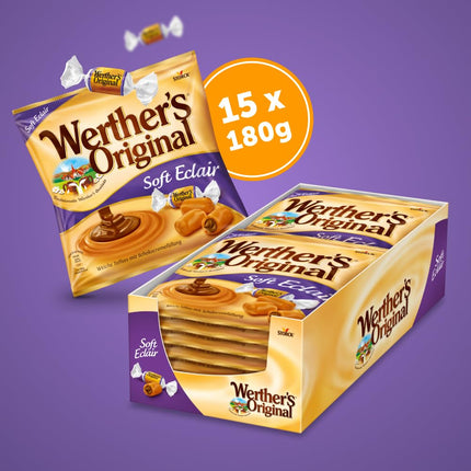 Werther's Original Soft Eclair – 15 x 180g – Soft cream toffees with delicious chocolate cream filling