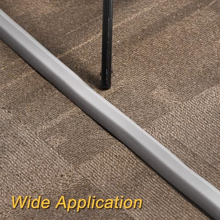 uxcell D20 1 m Floor Cord Cover, PVC Cord Cover Floor, Wire Cover for Extension Cords, Protect Wires and Prevent Cable Trips, Hole Width 0.8 cm, Black