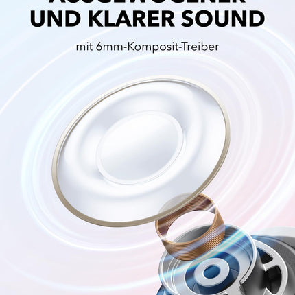 Ankeri Soundcore A30i, juhtmevabad kõrvaklapid, nutikas mürasummutus, ülim mürasummutus, elegantne huulepulga disain, kerge ja mugav, selge heli, 15 tundi ANC-ga, IP54, Bluetooth 5.4