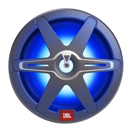 JBL Club Marine 10-inch Passive Boat Subwoofer - High-Performance Deep Bass Speaker Waterproof, 900 W, Multi-Color LED Illuminated, Saltwater-Resistant Outdoor Speaker, Black and White
