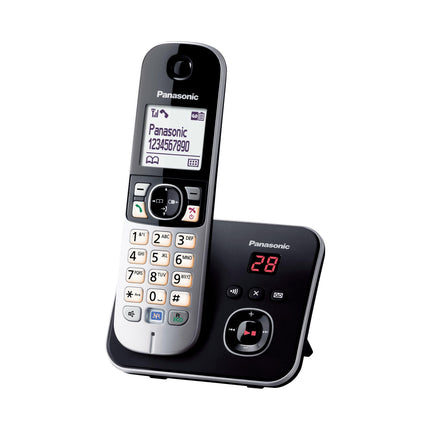 Panasonic KX-TG6821GB DECT cordless phone with answering machine (low radiation, Eco mode, GAP phone, landline, call barring) black