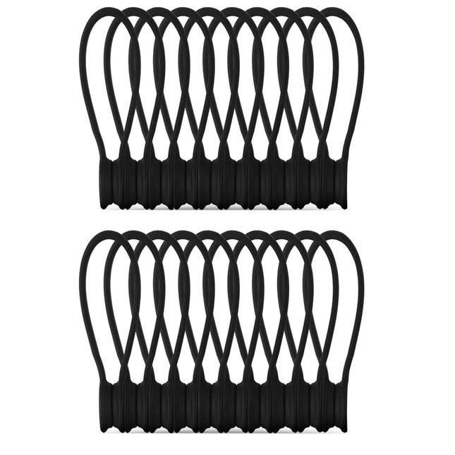 gotyou 20 Pack Reusable Magnetic Silicone Cable Ties, Multifunctional Magnetic Cable Ties, Magnetic Cable Ties, for Cable Management and Organizing (Black)