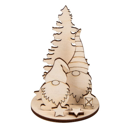 Rayher puidust talvepäkapiku kujuke, naturaalne, kõrgus 8,4 cm, läbimõõt 6 cm, 2 komplekti pakis, lasertöödeldud puidust, FSC-sertifitseeritud, jõulukaunistus, 46672505