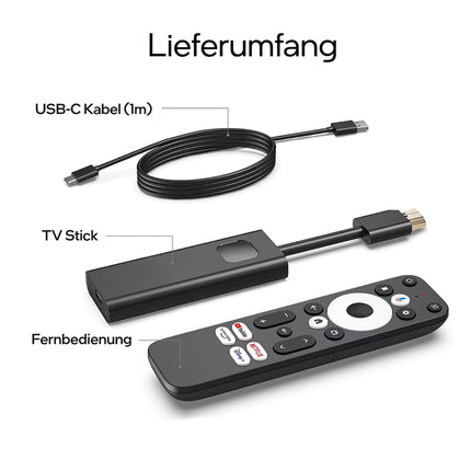 Android TV Stick GD1 4K HDR nutikas voogedastusmängija teleritele | WLAN/WiFi | Play pood | Chromecast | Netflix | Prime Video | Disney Plus