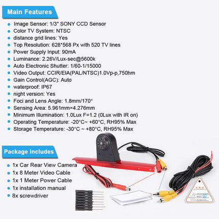 Waterproof parking camera parking aid color camera brake light camera brake light reversing camera + 4.3" TFT LCD monitor replacement for T5 Bus Transporter Caravelle 2003-2015 Bj.