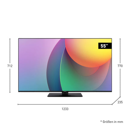 Panasonic TB-55W60AEZ, W60 seeria 55-tolline 4K Ultra HD LED-nutiteler, 2024, TiVo, 4K värvimootor, Dolby Vision ja Atmos, mängurežiim Plus erakordse visuaalse kogemuse saamiseks.