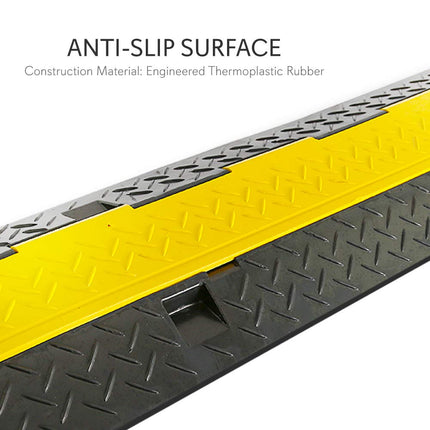 Pyle Heavy-Duty Cable Protector Ramp Cover - Supports 15000 kg Three-Channel Heavy-Duty Cable Protector with Hinged Top, 89.9 x 34.5 x 5 cm Indoor/Outdoor Cable Concealer