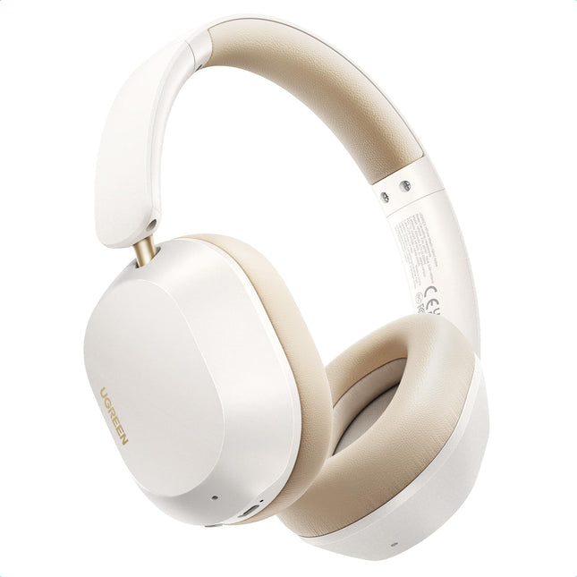 UGREEN HiTune Max5c Bluetooth-kõrvaklapid adaptiivse aktiivse mürasummutusega, kõrglahutusega heli, LDAC, 75-tunnine aku, Bluetooth 5.4, ruumiline heli, ekvalaiser rakenduses, topeltühendus (valge)