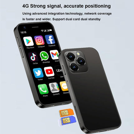 Hipipooo mininutitelefon, lukustamata 4G mobiiltelefon, 3,0-tolline kahe SIM-kaardiga ekraan, 2000mAh aku, kahekordne kaamera, Android 10.0 neljatuumaline protsessor, WiFi, Bluetooth, leviala, varutelefon (must, 2 GB + 16 GB)