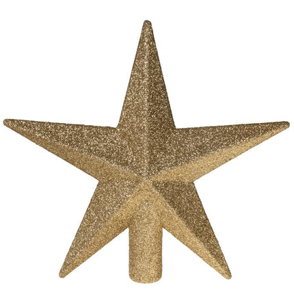 Clever Creations - Jõulupuu kaunistus - Sädelev täht - Pidulik jõulukaunistus - Purunemiskindel plastik - Igas Suuruses Jõulupuudele - Kuldne - 20.3 cm