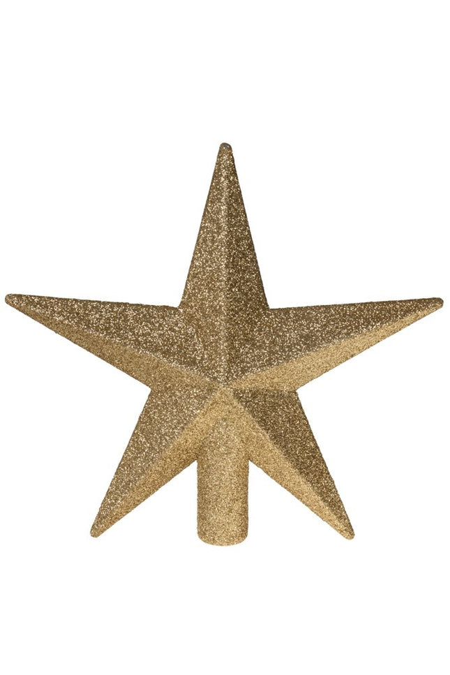 Clever Creations - Jõulupuu kaunistus - Sädelev täht - Pidulik jõulukaunistus - Purunemiskindel plastik - Igas Suuruses Jõulupuudele - Kuldne - 20.3 cm