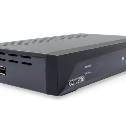 GALLUNOPTIMAL DVB-C ja DVB-T2 H265 kombineeritud vastuvõtja automaatse installimise ja salvestusfunktsiooniga, mis sobib igale kaabeloperaatorile JA kõigi tasuta DVB-T2 kanalite vastuvõtmiseks antenni kaudu.