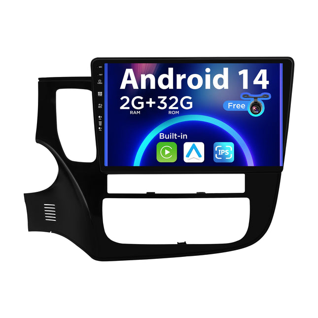 SXAUTO Android 14 IPS autoraadio Mitsubishi Outlanderile (2012-2018) - sisseehitatud CarPlay/Android Auto - TASUTA tahavaatekaamera - 2G+32G - roolilt juhtimine DAB kiire käivitusega WiFi - 2 DIN 10.1 tolli