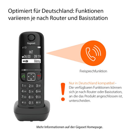 Gigaset AS690A Trio - 3 juhtmeta DECT-telefoni automaatvastajaga - kõrge kontrastsusega ekraan - reguleeritavad heliprofiilid - käed-vabad funktsioon - ära sega, must [saksa versioon]
