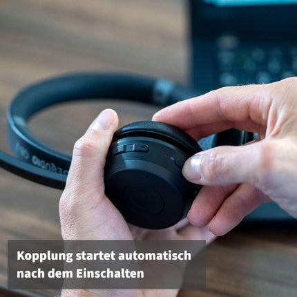 GEQUDIO GB-2 Bluetooth-peakomplekt mikrofoniga | Juhtmevabad kõrvaklapid | Passiivne mürasummutus | Ühenda 2 seadet samaaegselt (mobiiltelefon, arvuti, sülearvuti) | Juhtmevabad peakomplektid | 500 tundi ooterežiimis (ilma USB-adapterita)