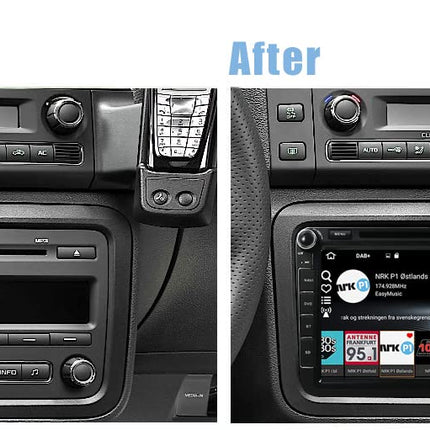 YUNTX Android 14 autoraadio VW Passatile/Golfile/Skodale/Seatile - 2 DIN - [sisseehitatud juhtmevaba CarPlay/Android Auto/GPS] - IPS 2.5D puutetundliku ekraaniga kaamera + Canbus + mikrofon - DAB / rooli juhtimine / MirrorLink / 4G / WiFi / USB