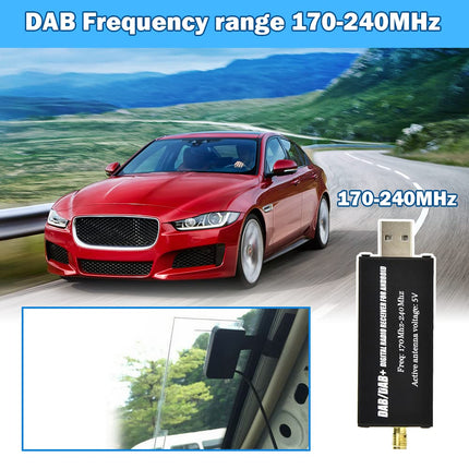 Hikity DAB+ adapter, antennituuner autoraadio digitaalse vastuvõtja jaoks, väline DAB-boksi adapter, tuuner, ühilduv heliülekanne, USB 2.0 dongel Androidi autoraadiole, 1 DIN, 2 DIN