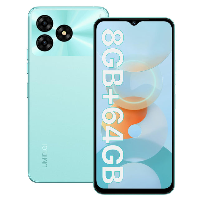 UMIDIGI G5A nutitelefon Android 13, mobiiltelefon 8GB (4 + 4) RAM, 64GB/laiendatav 1TB, 5000mAh, 6.52 tolli HD+, 13MP + 5MP, Helio A22, telefon kahe SIM-kaardiga 4G/sõrmejäljelugeja/näotuvastusega/GPS