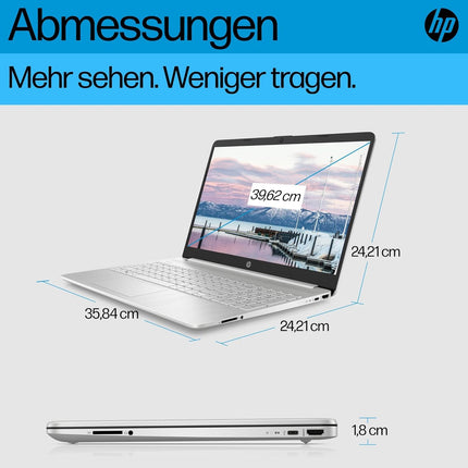HP Laptop | 15.6" FHD display | Intel Celeron N4500 | 4 GB DDR4 RAM | 128 GB SSD | Intel UHD Graphics | Windows 11 Home in S mode | QWERTZ keyboard | Silver | incl. Microsoft Office 365 Single