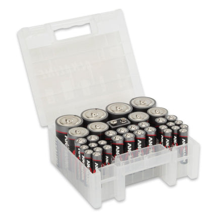 ANSMANN leelispatareide karp 1,5 V / Pikaealised leelispatareid / Sooduspakk vastupidavas hoiukarbis, mis sisaldab 14x Micro AAA 12x Mignon AA 4x Baby C 4x Mono D 1x E-Block 9V / 35 tükki