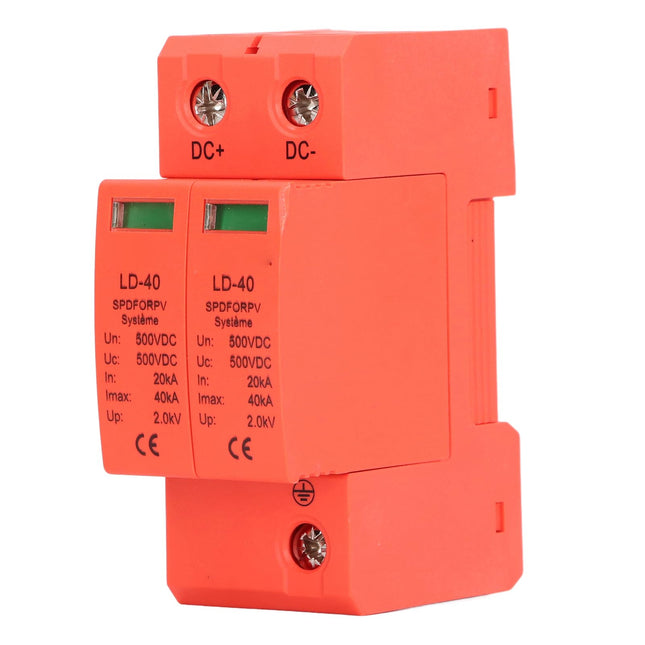 PV Surge Protection Device, 2P 20-40KA DC 500V High Security Photovoltaic Circuit Breaker Protection Surge Protector