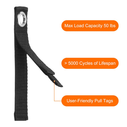 sourcing map 8 x Extension Cord Holder Organizer Straps 184 mm Heavy Duty Garage Carrying Straps for Power Cords, Cables, Hoses, Ropes, Black