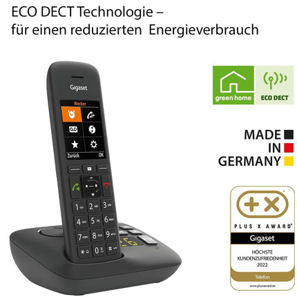 Gigaset C575A - Juhtmeta DECT-telefon automaatvastajaga - suur värviline ekraan moodsa kasutajaliidesega - aadressiraamat - kaitse soovimatute kõnede eest, must [saksakeelne versioon]