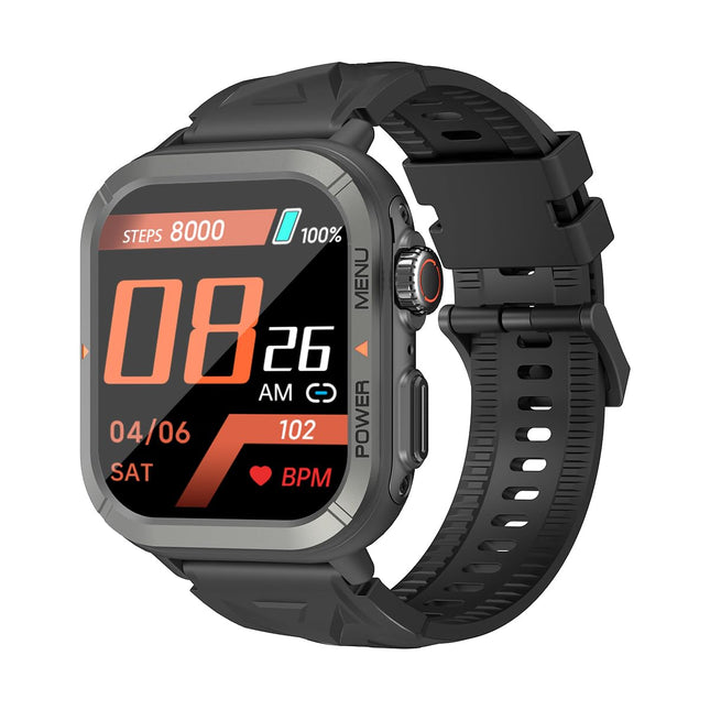 Blackview W30 - Sports Smartwatch - 1.91" Display - +100 Training Modes - Notifications - 10m Diving Depth - 7 Days Battery Life - Microphone - Black