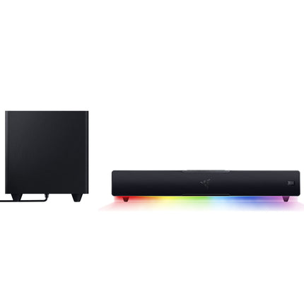 Razer Leviathan V2 - arvutimängude heliriba must ja baasjaam V2 Chroma - peakomplekti alus USB-jaoturi ja RGB-valgustusega (USB-jaotur 7.1 ruumilise heliga) must