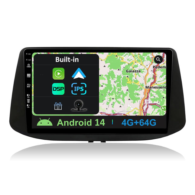 YUNTX [PX6-4G+64G] Android 14 autoraadio Hyundai i30 (2017-2019) mudelile - 9-tolline IPS 2 DIN puuteekraan - kaameraga - DAB/GPS/HDMI/4K/roolil juhtimine/CarPlay/WiFi/Bluetooth 5.0/MirrorLink