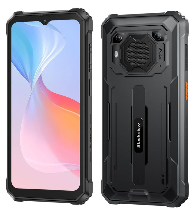 Blackview lepinguta õuemobiiltelefon BV6200 PRO, 13000mAh aku, 8GB+128GB (1TB laiendusvõimalus), 6,56'' HD+, ArcSoft® 13MP+8MP, Android 13 DUAL SIM IP68 MIL-STD-810H veekindel nutitelefon, must