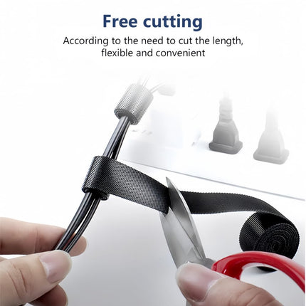 Hook and Loop Cable Ties, Reusable, Cuttable, 10 m, Adjustable Fastening Cable Ties, Hook and Loop Securing Strap for Cable Management, Cable Organizer, 2.5 cm Wide