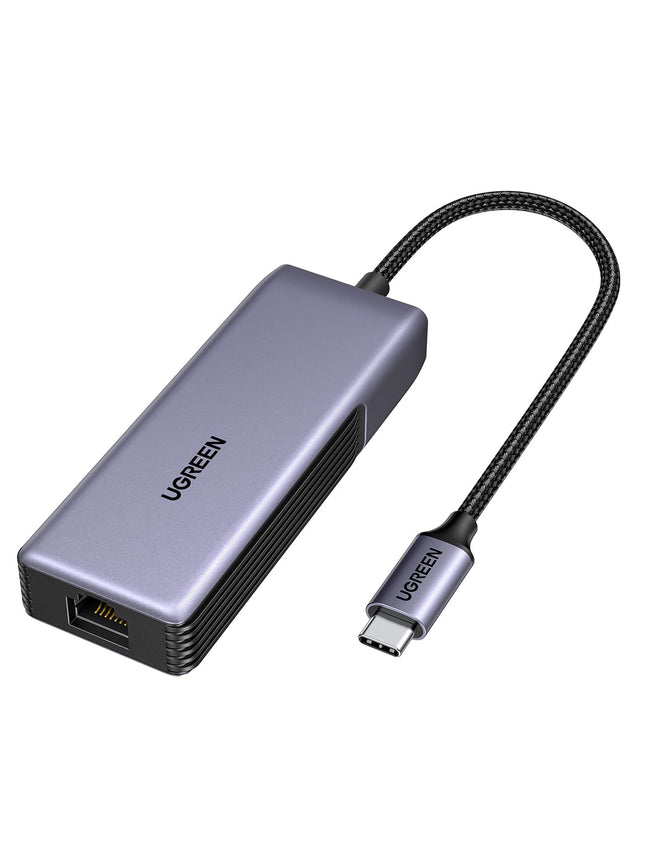 UGREEN 5Gbps USB C LAN Adapter Ethernet Adapter 5000Mbps RJ45 Network Adapter Compatible with NAS, MacBook Pro M4, Mac mini M4, XPS etc.