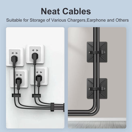 JIAHCN 313 Cable Management Set with 6 cable sleeves, 65 cable holders, 2 roll cable ties, 20 resealable cable ties, 20 adhesive bases and 200 cable ties, PC cable management for all cable TV cables