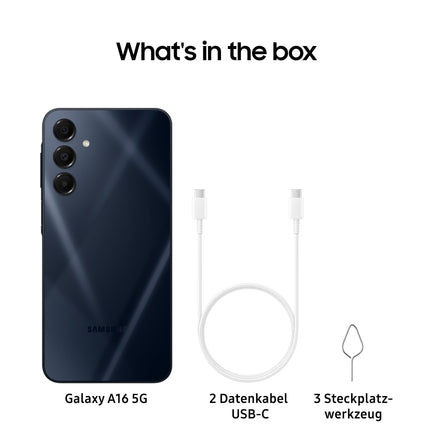 Samsung Galaxy A16 5G nutitelefon ilma lepinguta, Android-telefon, 50 MP põhikaamera, 16,91 cm / 6,7" ekraan, 128 GB, sinakasmust, 2,5-aastane tootjagarantii [Ainult Amazonis]