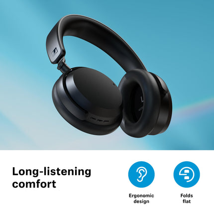 Sennheiser ACCENTUM juhtmevabad Bluetooth-kõrvaklapid – 50 tundi aku tööiga, kvaliteetne heli, hübriidne ANC-tehnoloogia terveks päevaks, mustad