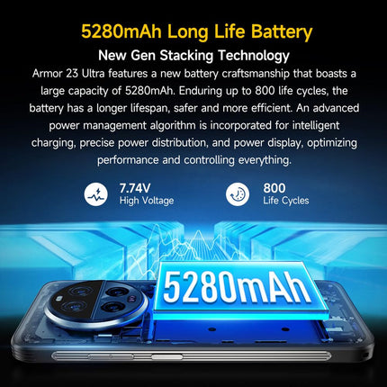Ulefone 5G Outdoor Mobile Phone without Contract 120W Fast Charging, Ulefone Armor 23 Ultra MTK 8020 24GB+512GB Outdoor Smartphone 5G, 64MP Night Vision Camera, 6.78" FHD+, 5280mAh, Support Satellite Phone
