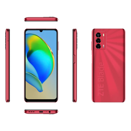 ZTE Blade V40 Vita nutitelefon, 17,9 cm (6,74 tolli), HD+, 90 Hz, 4 GB RAM, 128 GB salvestusruum, 5130 mAh aku, 22,5 W kiirlaadimine, 48 MP kolmekordne kaamera, NFC, punane