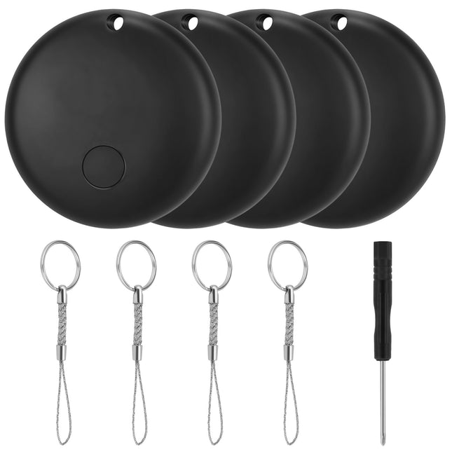 LOSHALL 2/4 pakki nutikaid silte esemete leidjatele. Töötab Apple Find My (ainult iOS) ja jälgimissiltide esemete leidjaga võtme, pagasi, seljakoti, rahakoti ja lemmiklooma jaoks (4 musta värvi).