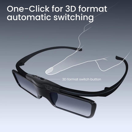 JMGO laetavad aktiivkatikuga 3D-prillid – ühilduvad ainult JMGO DLP-Link 3D-projektorite ja laserteleritega, moodne disain, kerged vaid 26 g, 40 tundi tööaega ühe laadimisega (must)