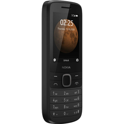 Nokia 225 (2020) 4G kahe SIM-kaardiga mobiiltelefon esmaklassilise disainiga (2,4-tolline QVGA ekraan, 4G tehnoloogia, Bluetooth 5.0, MP3-mängija, FM-raadio, 128 MB mälu (kuni 128 GB microSD kaudu), VGA-kaamera) must
