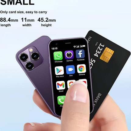 Hipipooo minitelefon, 3G nutitelefon, 3-tolline 1000mAh Android 8.1 varundusnutitelefon, 2GB+16GB (XS15-lilla)