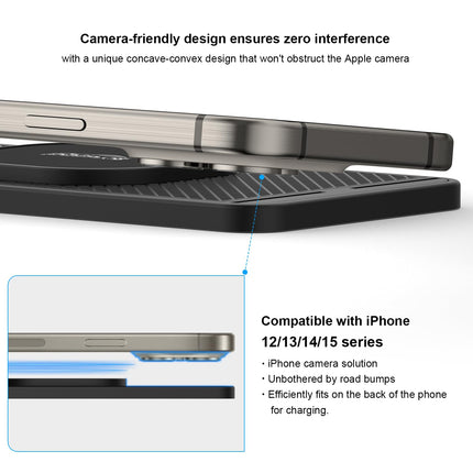 Polmxs induktiivne laadimisjaam autole, 15W magnetiline juhtmevaba laadija autole Magsafe'i laadijale libisemiskindel induktiivne laadimisjaam 40W autolaadijaga iPhone 15 14 13 12 seeriale (30 cm kaabel)