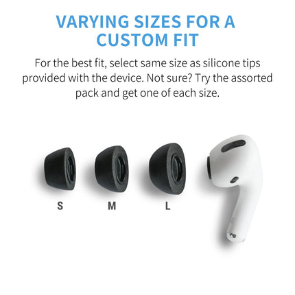 Comply Premium Foam Eartips, Compatible with AirPods Pro, All Sizes, 3 Pairs