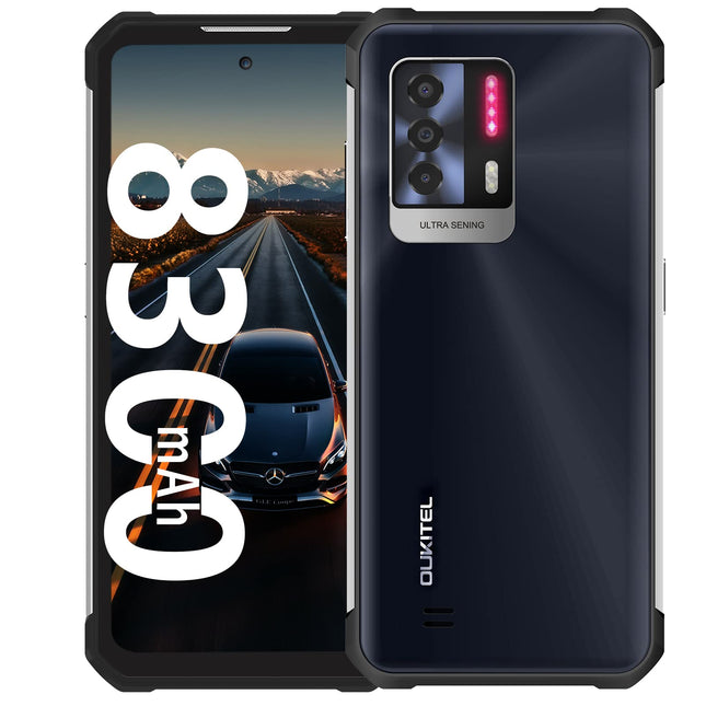 OUKITEL WP17 õues kasutatav nutitelefon, 8300 mAh õues kasutatav mobiiltelefon 128 GB + 8 GB, 90 Hz 6,78-tolline FHD+ ekraan, Helio G95 mängukiip, 64 MP + 20 MP kaamera, 18 W kiirlaadimine Android 11 NFC OTG Dual 4G
