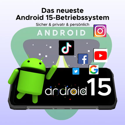 DOOGEE Blade 20 Android 15, lepinguta õuetelefon, 10300mAh, 20GB+128GB/2TB, õuenutitelefon, üliõhuke 15,8mm, 6,6" HD+ IPS-ekraan, 16MP kaamera, kolm kaardipesa, IP68, NFC, GPS, Face ID