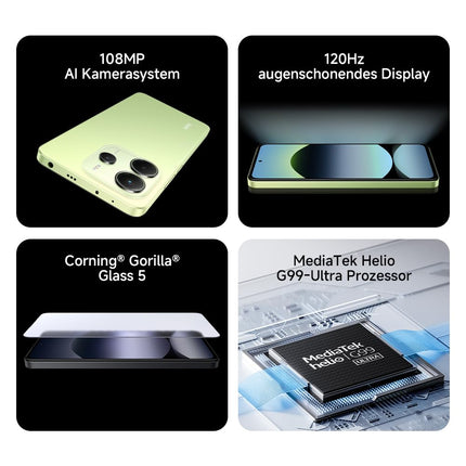 Xiaomi Redmi Note 14 nutitelefon, 8 + 128 GB, must, 108 MP tehisintellektiga kaamerasüsteem, 5500 mAh aku, 120 Hz silmakaitsega ekraan, tehisintellekti funktsioonid (laadijat ei kuulu komplekti)