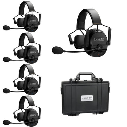 Came-TV 5-Pack Kuminik8 1.9GHz Wireless Intercom Headset, Full Duplex Intercom Communication System, 450m Long Distance with Noise Cancellation &amp; Zero Latency for Church Film Production Drone