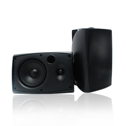 Herdio 6.5-inch Bluetooth Outdoor Speakers Waterproof with Powerful Bass Wall-Mounted Speakers All-Weather Durability for Indoor Outdoor Home Deck Porch (Pair, Black)