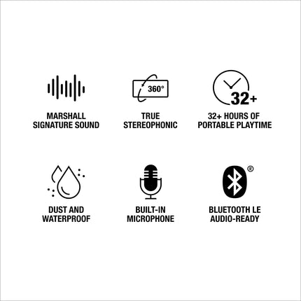 Marshall Emberton III Portable Bluetooth Speaker, Wireless, IP67 Dust and Water Resistant, Over 32 Hours Playtime - Black and Brass